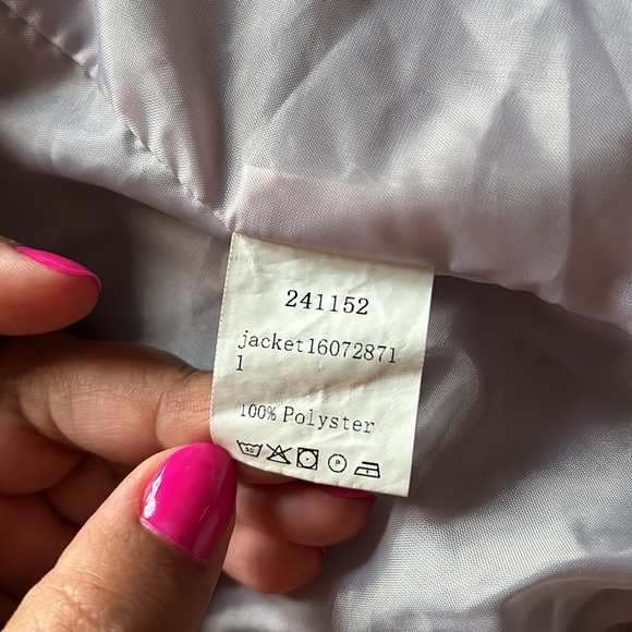 Nordstrom Rack | Womens Lavender Satin Crop Bomber Jacket with Pockets - Size L - Picture 11 of 12